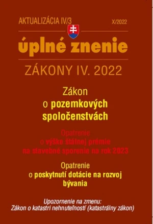 Aktualizácia IV/3 2022 – bývanie, stavebný zákon