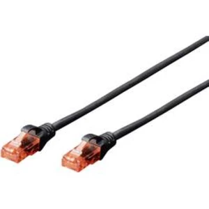 Síťový kabel RJ45 Digitus DK-1617-0025/BL, CAT 6, U/UTP, 25.00 cm, černá