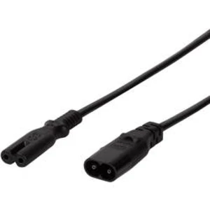 Napájecí prodlužovací kabel LogiLink CP129, [1x IEC C8 zástrčka - 1x IEC C7 zásuvka], 2.00 m, černá