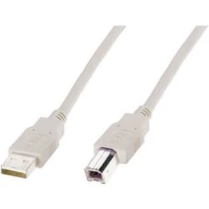 Kabel USB 2.0, USB A/USB B, 3 m, béžová Digitus