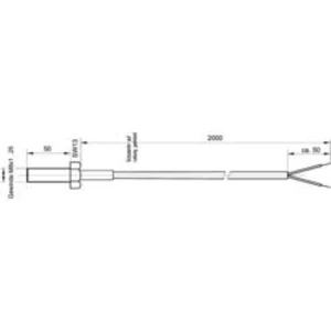 Termočlánek Enda K10-Pt100, podle DIN EN60751, -50 až 400 °C, délka kabelu 2 m