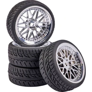 Carson Modellsport 1:10 cestný model  kompletné kolesá  Y-lúč chróm 4 ks