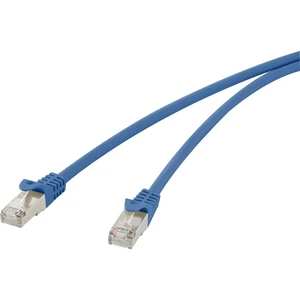 Renkforce RF-3301452 RJ45 sieťové káble, prepojovacie káble CAT 5e F/UTP 25.00 cm modrá s ochranou 1 ks