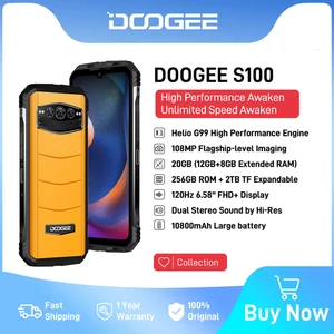 DOOGEE S100 Rugged 6.58" FHD Display 12GB 256GB Helio G99 6nm 108MP AI Triple Camera 10800mAh Battery 66W Fast Charge Android 12