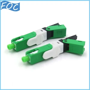 10Pcs Optical Fiber Connector SC APC SM Singlemode 0.3dB FTTH Fiber Optic Fast Connector esc250d