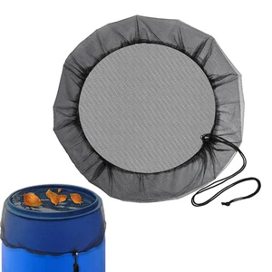 Water Barrel Screen Water Barrel Filter Black Soft Leaf Guard Rain Tank Mesh Cover With Drawstring For Yard Diameter 37.4in