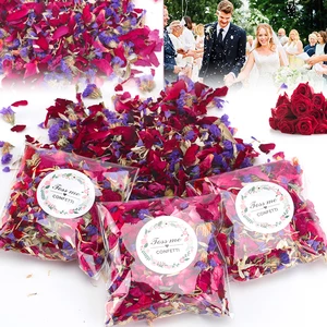 10-50Pcs Wedding Confetti Dried Flower Natural Petal Pop Bridal Shower Birthday Party DIY Decor Biodegradable Rose Paper Cone