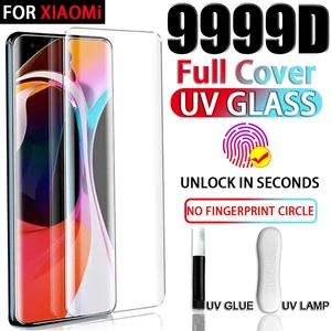 9999D Full Cover UV Tempered Glass For Xiaomi Mi 12 11 10 Ultra Pro Lite Screen Protector for Mi Note10 12T 12S 12X 10 Pro Mix4