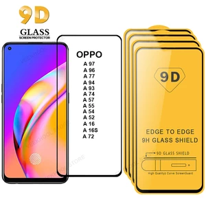 2-4PCS 9D Glass for Oppo A16S A52 A54 A55 A57 A77 A74 A93 A94 A96 A97 4G 5G Anti Explosion Screen Protector Film for Oppo