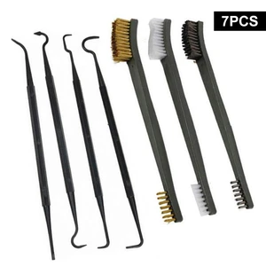 7Pcs Double Head Wire Brushes for Cleaning Rust Remover Paint Brush Cleaner for Metal Parts Small Steel Nylon Brass Brush Set