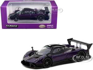 Pagani Zonda R Viola PSO Metallic and Black "Global64" Series 1/64 Diecast Model Car by Tarmac Works