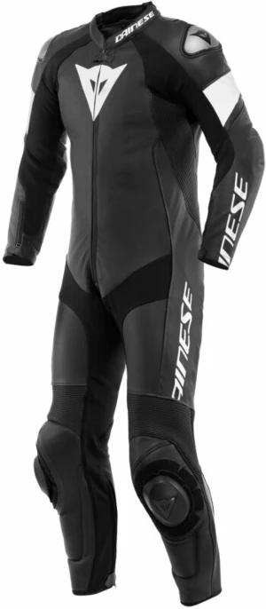 Dainese Tosa Leather 1Pc Suit Perf. Black/Black/White 48 Combinaison moto une pièce