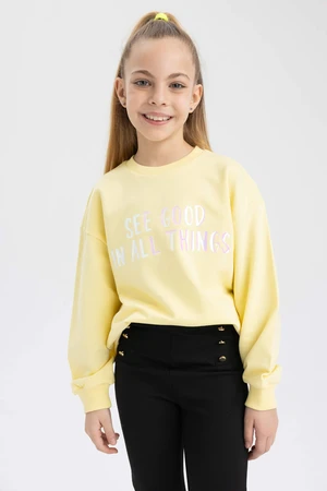 DEFACTO Girls Relax Fit Crew Neck Sweatshirt