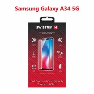 Tvrzené sklo Swissten Full Glue, Color Frame, Case Friendly pro Samsung Galaxy A34 5G, černá
