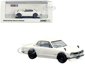 Nissan Skyline 2000 GT-R (KPGC10) RHD (Right Hand Drive) White 1/64 Diecast Model Car by Inno Models