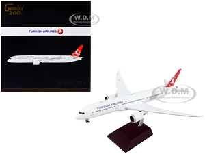 Boeing 787-9 Commercial Aircraft "Turkish Airlines" White with Red Tail "Gemini 200" Series 1/200 Diecast Model Airplane by GeminiJets