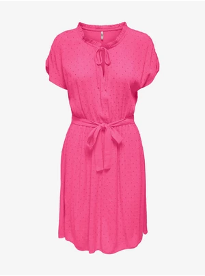 Dark pink lady's polka dot dress JDY Lima - Ladies