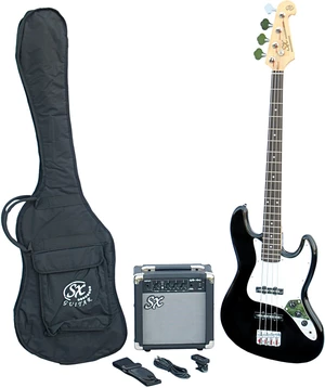 SX SB1 Bass Guitar Kit Negru