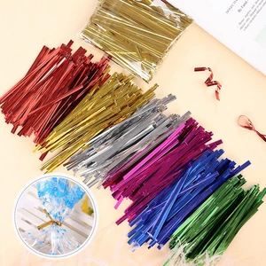 800Pcs Gold/silver Metallic Twist Ties Wrapping Plastic Candy Bag Crafts Twist Ties Sealing Binding Wire Bakery Supplies