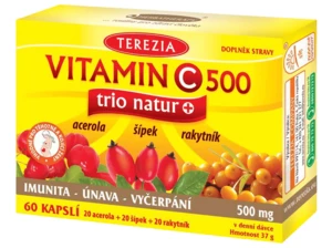 Terezia Vitamin C 500 mg trio natur+ 60 kapslí
