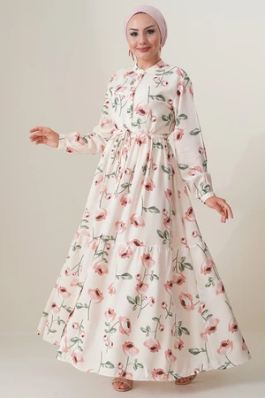 Bigdart 2144 Large Collar Hijab Dress - A.ecru