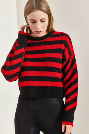 Bianco Lucci Women's Striped Knitwear Sweater