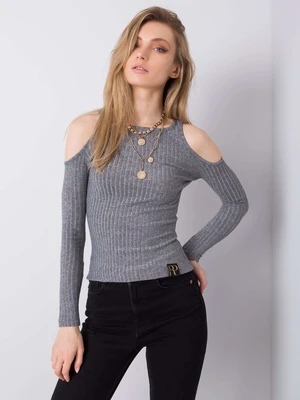 Grey metallic blouse Sandra RUE PARIS