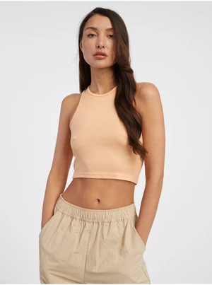 Oranžové dámské crop top tílko ONLY Belia - Dámské