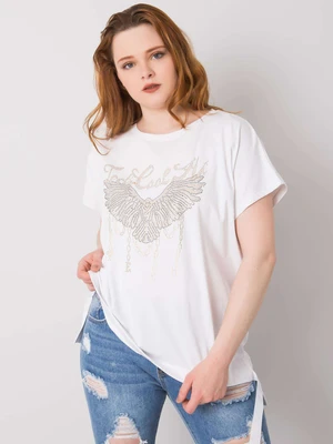 White blouse of loose cut plus sizes