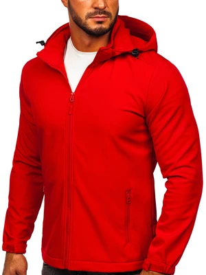 Červená pánska softshellová prechodná bunda Bolf HH017