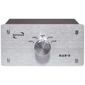 Dynavox AUX-S  cinch audio prepínač kovový ukazovateľ strieborná