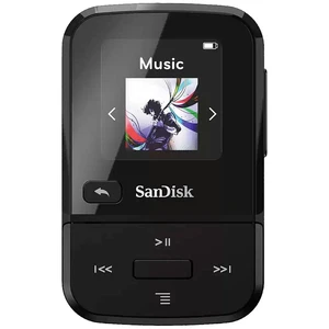 SanDisk Clip Sport Go MP3 prehrávač 32 GB čierna upevňovací klip, FM rádio