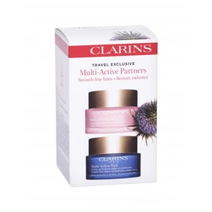 Clarins Multi-Active darčeková kazeta denná pleťová starostlivosť 50 ml + nočná pleťová starostlivosť 50 ml na veľmi suchú pleť; na unavenú pleť