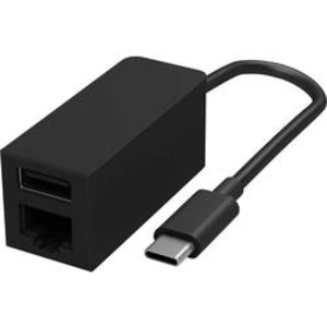 Adaptér USB 3.0 Microsoft [1x USB-C™ zástrčka - 1x RJ45 zásuvka, USB 3.2 gen. 1 zásuvka A] černá