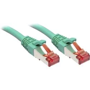 Síťový kabel RJ45 LINDY 47745, CAT 6, S/FTP, 30.00 cm, zelená