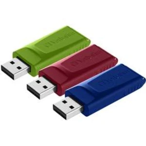 USB flash disk Verbatim Slider 49326, 16 GB, USB 2.0, červená, modrá, zelená