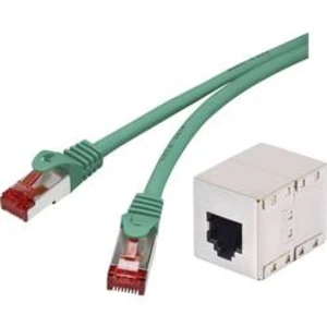 Síťový prodlužovací kabel RJ45 Renkforce RF-3828952, CAT 6, S/FTP, 15.00 cm, zelená