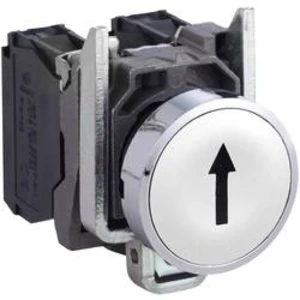 Tlačítko Schneider Electric XB4BA3341, 600 V, 6 A, chrom, bílá, 1 ks