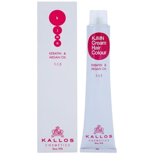 Kallos KJMN Cream Hair Colour Keratin & Argan Oil barva na vlasy s keratinem a arganovým olejem odstín 7.66 Medium Red Blond  100 ml