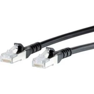 Síťový kabel RJ45 Metz Connect 1308451000-E, CAT 6A, S/FTP, 1.00 m, černá