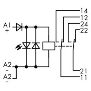 Reléový modul; pro skříň na elektroměr; relé se 2 měniči (2u) WAGO 789-315, 110 V/DC, 8 A, 2 přepínací kontakty