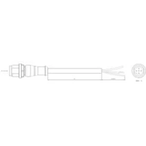 Upravený zástrčkový konektor pro senzory - aktory TE Connectivity 1-2273042-1 zástrčka, rovná, 1.50 m, 1 ks