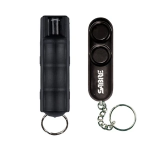 Sada – obranný sprej a osobní alarm Sabre Red® – Černá (Barva: Černá)