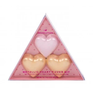 I Heart Revolution Heart Metallic Bath Fizzer Kit dárková kazeta dárková sada Rose