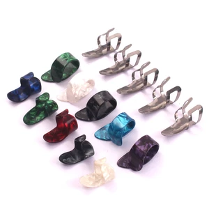 15PCS Celluloid Guitar Pick Set Index Finger Thumb Sleeve Metal Finger Sleeve