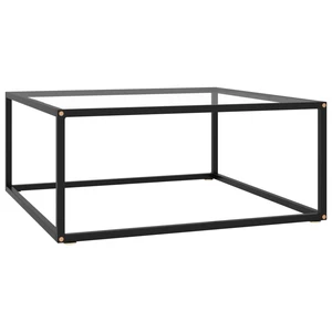 Tea Table Black with Tempered Glass 31.5"x31.5"x13.8"
