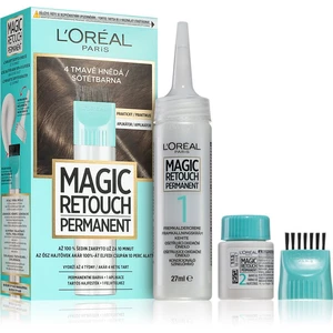 L’Oréal Paris Magic Retouch Permanent tónovací barva na odrosty s aplikátorem odstín 4 DARK BROWN