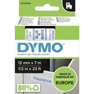 páska do štítkovača  DYMO D1 45014  Farba pásky: biela Farba písma:modrá 12 mm 7 m