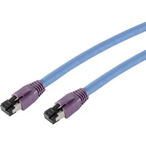 Smart 50.9100 RJ45 sieťové káble, prepojovacie káble CAT 8.1 S/FTP 25.00 cm modrá pozlátené kontakty, s ochranou 1 ks