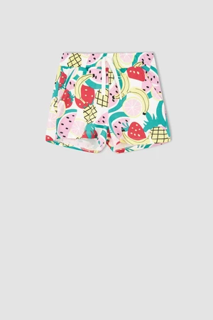 DEFACTO Dievčenské mini šortky s elastickým pásom a ovocnou potlačou